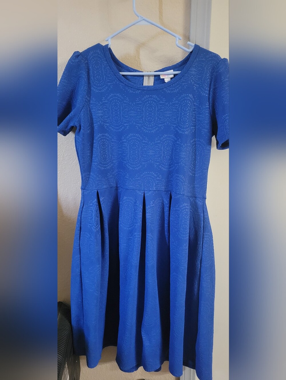 LuLaRoe Girls Royal Blue Short Sleeve Fit-and-Flare Dress